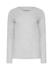 Grau - Long Tall Sally langärmliges Thermo-Oberteil aus Pointelle-Material - Bild 5 von 5