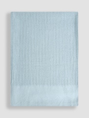 JoJo Maman Bébé Blue Woven Cellular Blanket - Image 2 of 2