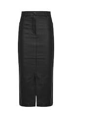 Long Tall Sally Black Coated Midi Skirt - Image 5 of 5