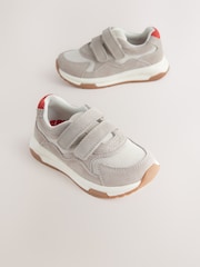 White/Neutral Suede Touch Fastening Trainers - Image 1 of 5