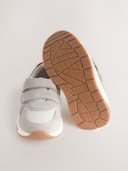 White/Neutral Suede Touch Fastening Trainers - Image 3 of 5