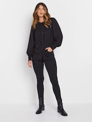 Long Tall Sally Black Long Sleeve Yoke Shirred Cuff Blouse - Image 2 of 5