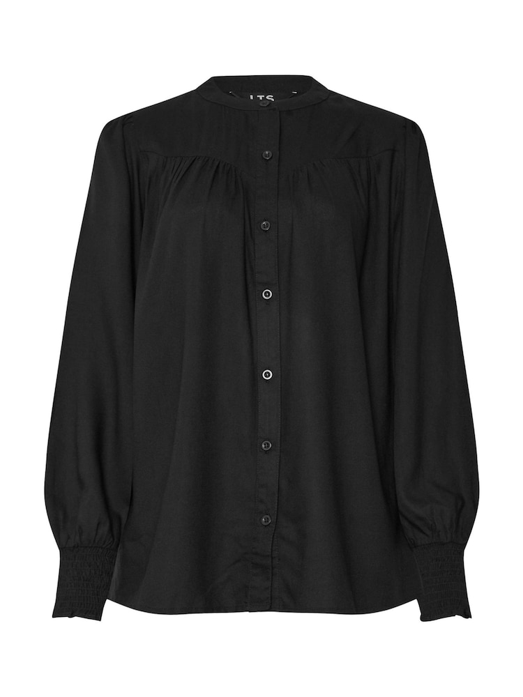 Long Tall Sally Black Long Sleeve Yoke Shirred Cuff Blouse - Image 5 of 5