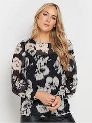 Schwarz - Long Tall Sally Leopard Print Scoop Neck Blouse - Bild 2 von 5