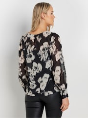 Schwarz - Long Tall Sally Leopard Print Scoop Neck Blouse - Bild 3 von 5