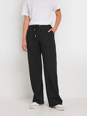 Long Tall Sally Black Patch Pocket Wide Leg Joggers - Image 2 of 5