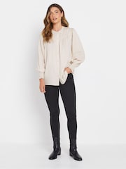 Long Tall Sally Cream Long Sleeve Yoke Shirred Cuff Blouse - Image 2 of 5