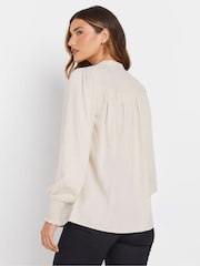 Long Tall Sally Cream Long Sleeve Yoke Shirred Cuff Blouse - Image 3 of 5