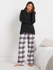 بنطلون بيجامة رياضي بنمط مربعات من Long Tall Sally - صورة 2 من 5