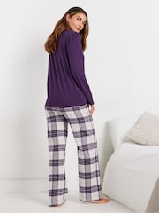بنطلون بيجامة رياضي بنمط مربعات من Long Tall Sally - صورة 3 من 5