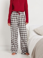 Long Tall Sally Cream Check Pyjamas Joggers - Image 2 of 5