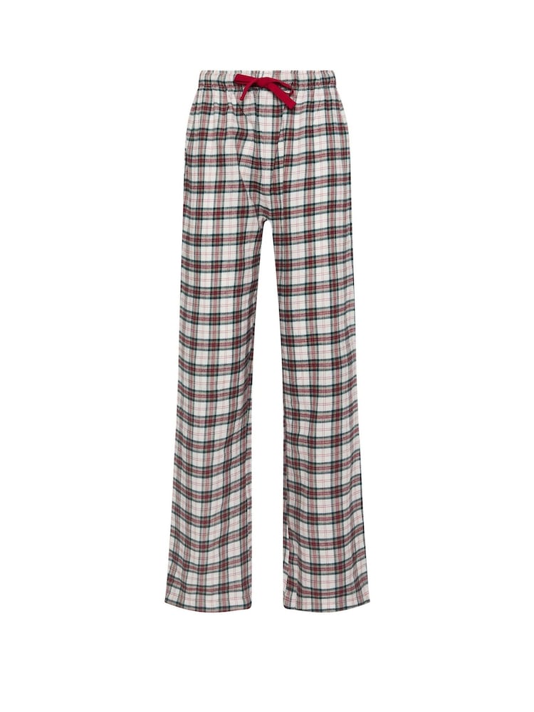 Long Tall Sally Cream Check Pyjamas Joggers - Image 5 of 5