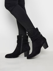 Long Tall Sally Black Western Ankle Boots - Image 1 of 5
