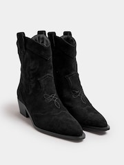 Long Tall Sally Dark black Western Stitch Detail Boots - Image 3 of 5