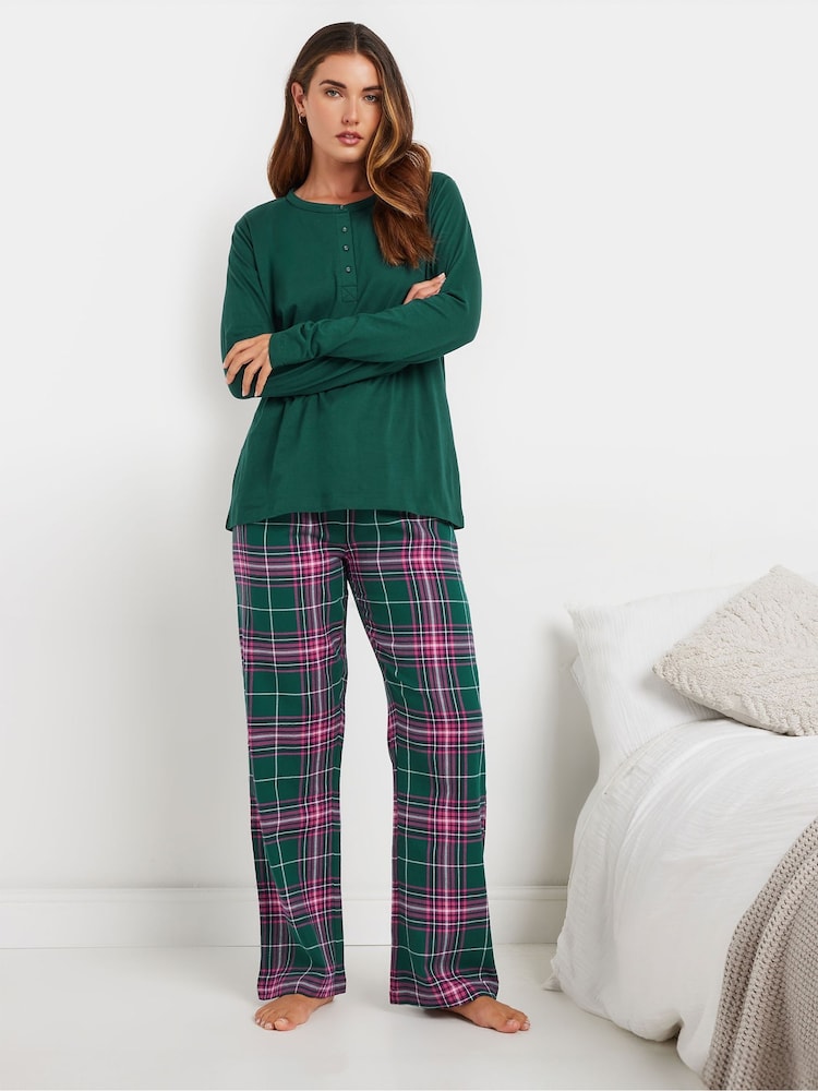 وردي - بنطلون بيجامة رياضي بنمط مربعات من Long Tall Sally - صورة 1 من 5