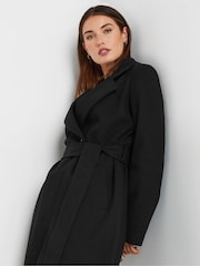 Long Tall Sally Black Wrap Coat - Image 4 of 5