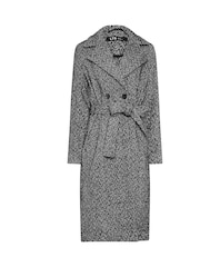 Long Tall Sally Black Herringbone Wrap Coat - Image 5 of 5