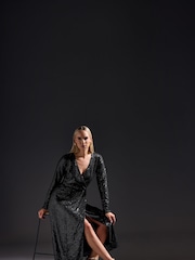Long Tall Sally Black Sequin Dress - Image 4 of 6