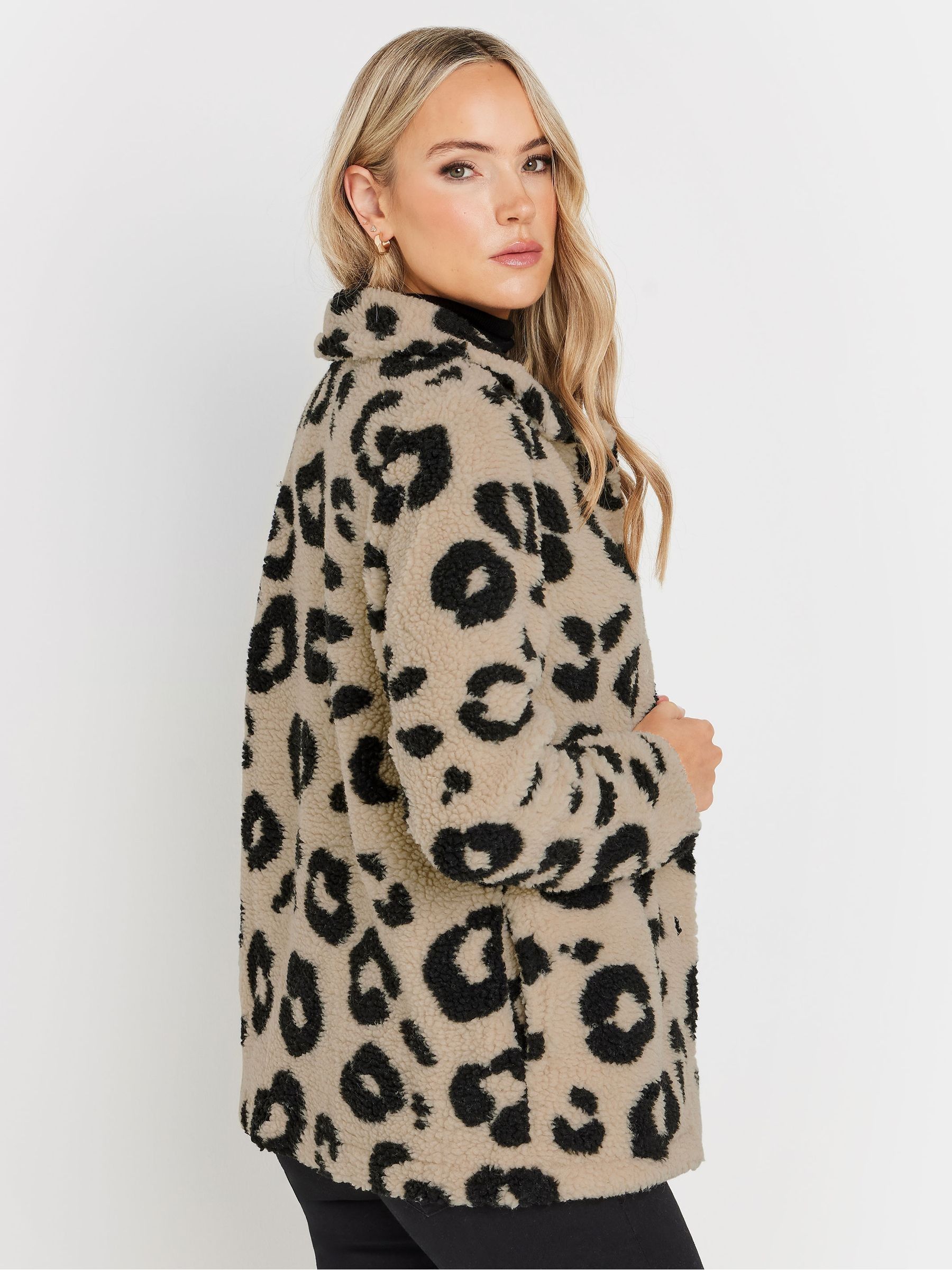 Buy Long Tall Sally Natural Leopard Print Borg Teddy Fleece Jacket from the Next UK online shop
