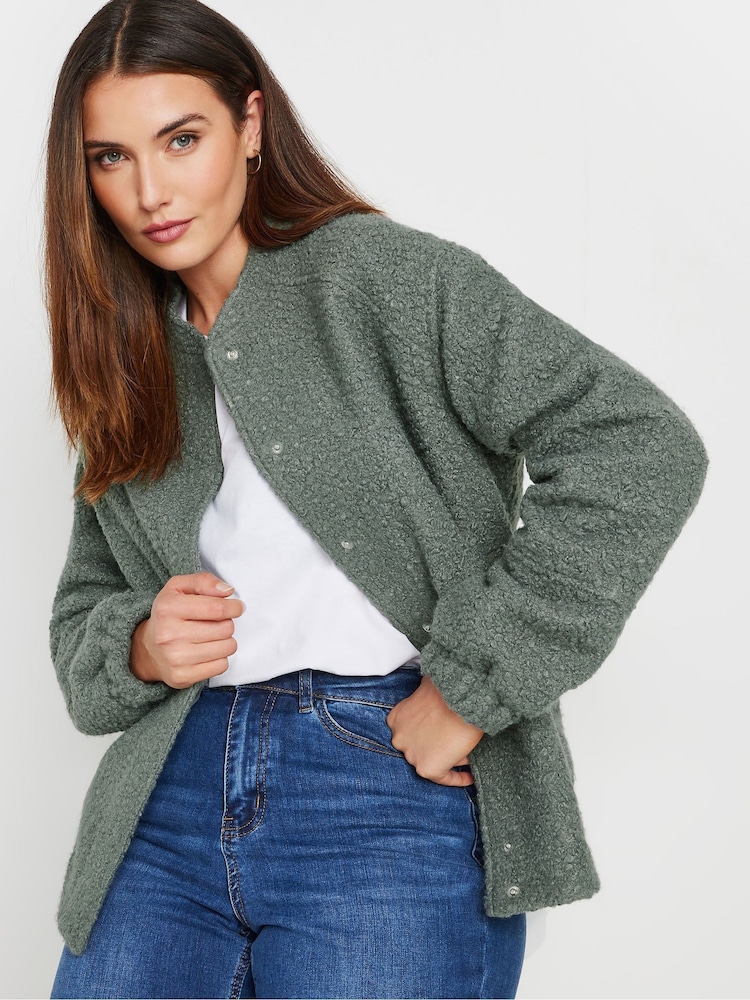 Long Tall Sally Green Cosy Bomber Jacket - Image 1 of 5
