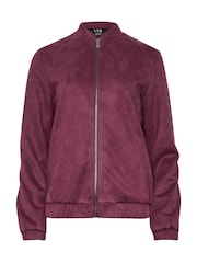 Long Tall Sally Red Suedette Bomber Jacket - Image 6 of 6