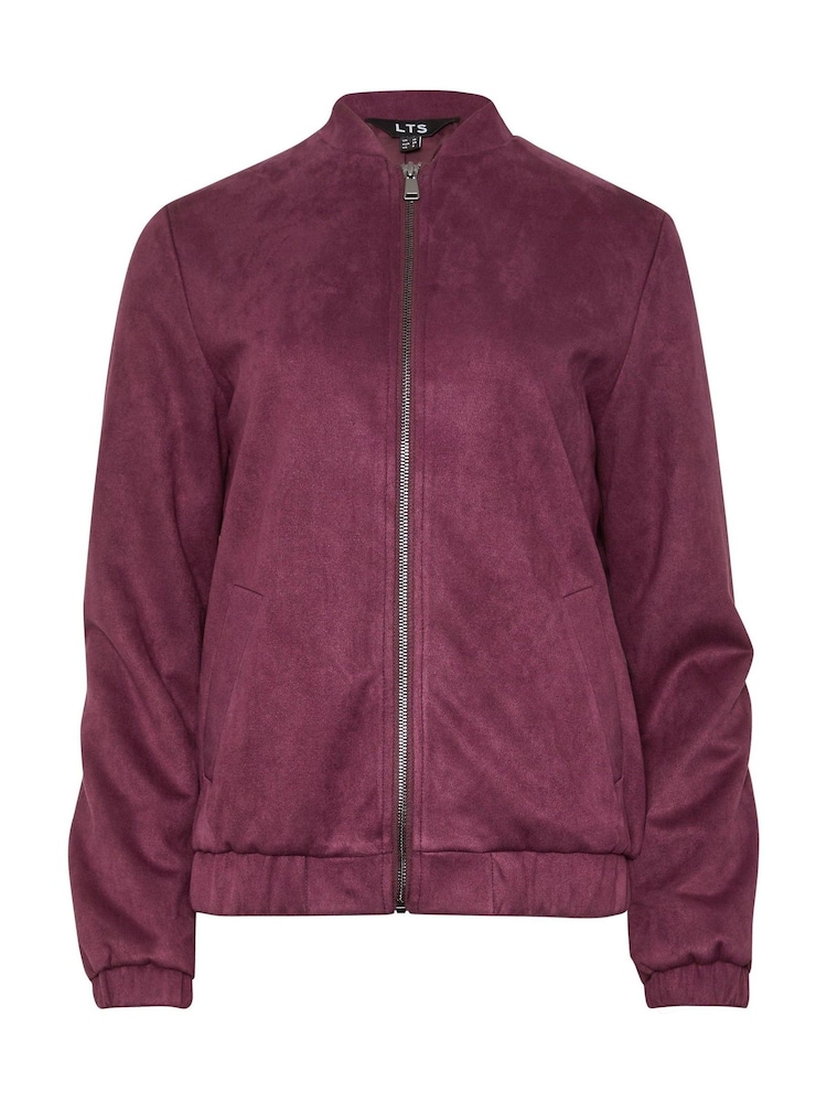 Long Tall Sally Red Suedette Bomber Jacket - Image 6 of 6