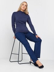 Long Tall Sally Blue Popper Neck Jumper - Image 2 of 5
