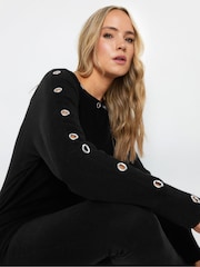 Long Tall Sally Black Eyelet Batwing Jumper - Image 2 of 5