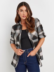 Long Tall Sally Brown 100% Cotton Check Shirt - Image 2 of 6