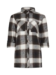 Long Tall Sally Brown 100% Cotton Check Shirt - Image 6 of 6