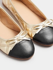 Long Tall Sally Gold Quilted Ballet shoes - Image 4 of 5