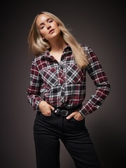 Long Tall Sally Red 100% Cotton Check Shirt - Image 3 of 6