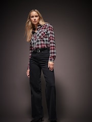 Long Tall Sally Red 100% Cotton Check Shirt - Image 4 of 6