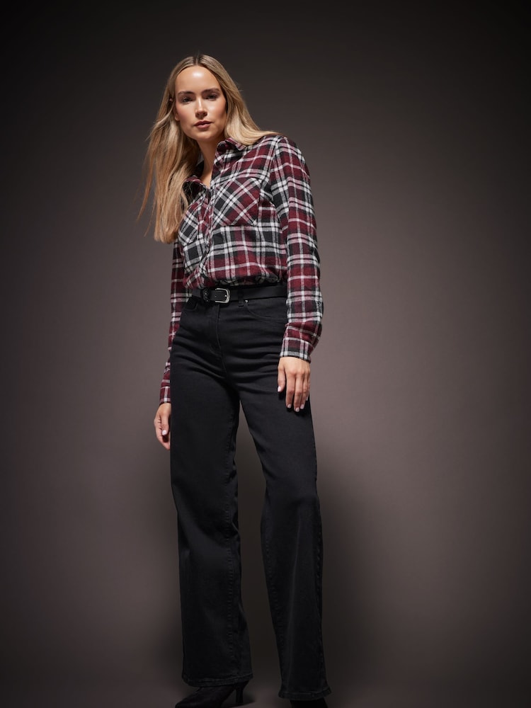 Long Tall Sally Red 100% Cotton Check Shirt - Image 4 of 6