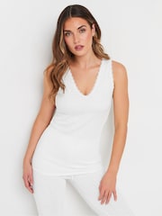 Long Tall Sally White Pointelle Thermal Vest - Image 1 of 5