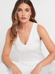 Long Tall Sally White Pointelle Thermal Vest - Image 4 of 5