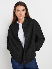 Long Tall Sally Black Cosy Bomber Jacket - Image 1 of 5
