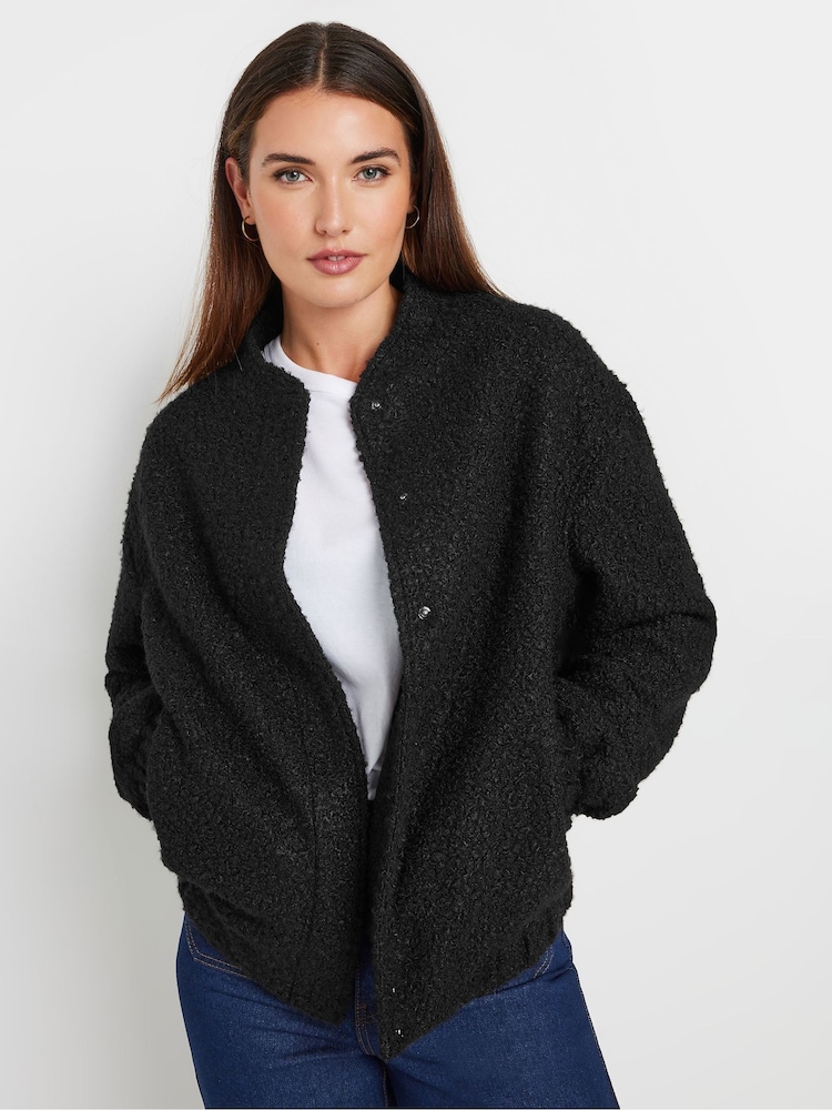 Long Tall Sally Black Cosy Bomber Jacket - Image 1 of 5