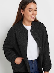 Long Tall Sally Black Cosy Bomber Jacket - Image 4 of 5