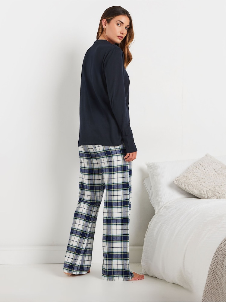 Long Tall Sally Kostkovaný vzor Pyžamo Joggers - Image 3 of 5