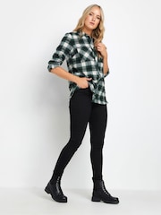 Long Tall Sally Green 100% Cotton Check Shirt - Image 2 of 5