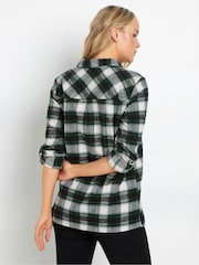 Long Tall Sally Green 100% Cotton Check Shirt - Image 3 of 5