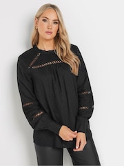 Long Tall Sally Black Dobby Ladder Lace Blouses - Image 1 of 5