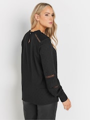 Long Tall Sally Black Dobby Ladder Lace Blouses - Image 3 of 5