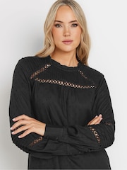 Long Tall Sally Black Dobby Ladder Lace Blouses - Image 4 of 5