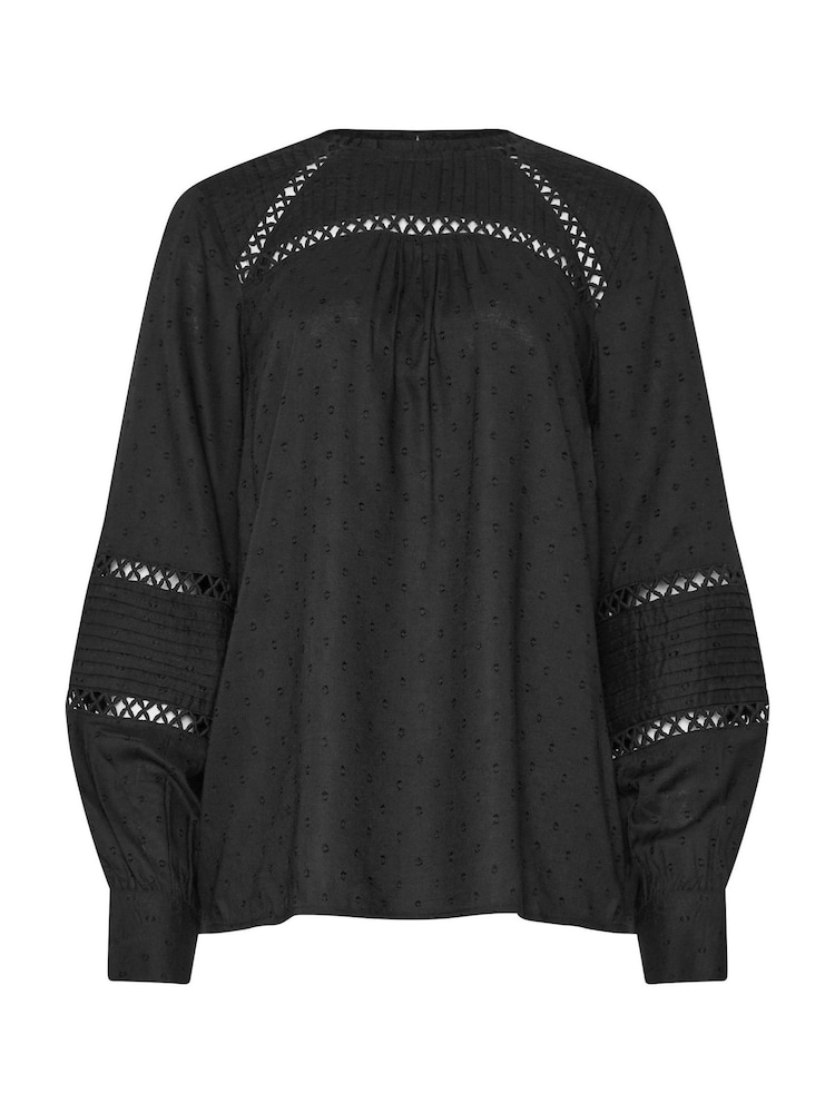 Long Tall Sally Black Dobby Ladder Lace Blouses - Image 5 of 5