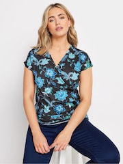 M&Co Flower Print Wrap Top - Imagem 1 de 5