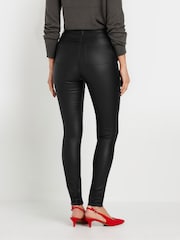 Long Tall Sally Black Coated Skinny Zip Jeans - Image 4 of 5