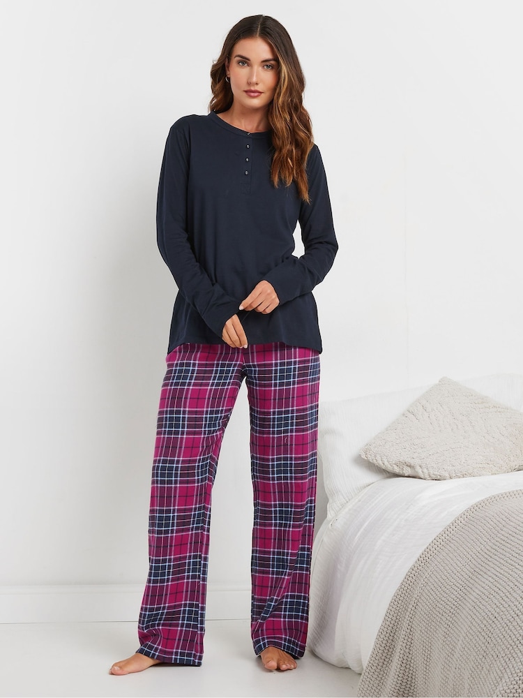 بنطلون بيجامة رياضي بنمط مربعات قطن 100% من Long Tall Sally - صورة 1 من 5