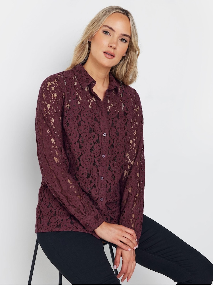 Long Tall Sally Red Lace Shirt - Image 1 of 5